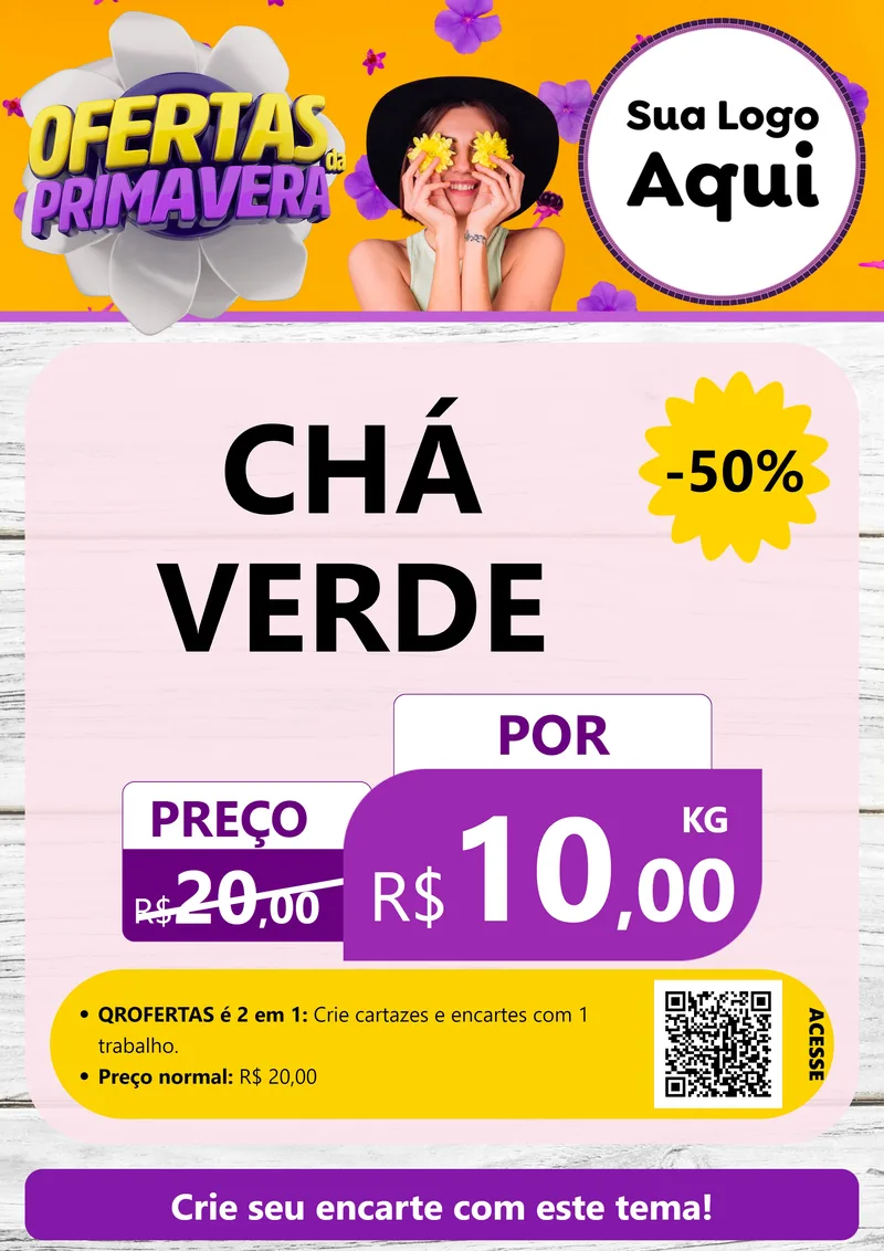 Modelo de Cartaz para Cartaz A4 Vertical com o tema Ofertas Da Primavera para Produtos Naturais