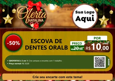 Modelo de Cartaz para Cartaz A4 Horizontal com o tema Ofertas Natalina para Higiene Pessoal