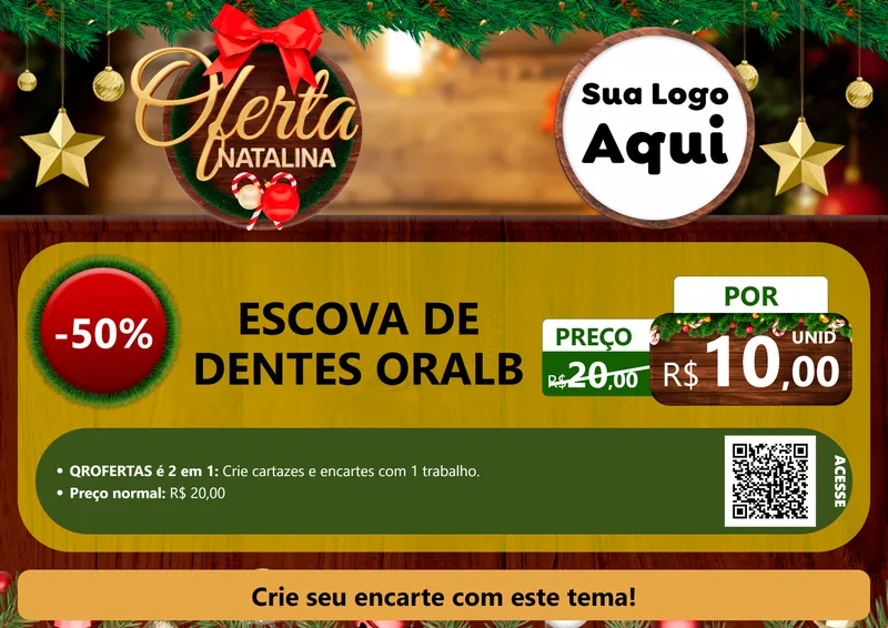 Modelo de Cartaz para Cartaz A4 Horizontal com o tema Ofertas Natalina para Higiene Pessoal