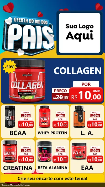 Modelo de Rede Social para Stories com o tema Oferta Do Dia Dos Pais para Suplementos alimentares