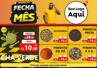 Modelo de Encarte para Encarte A4 Horizontal com o tema Operação Fecha Mês para Produtos Naturais