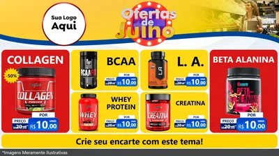 Modelo de TV para TV Horizontal com o tema Ofertas de Julho para Suplementos alimentares