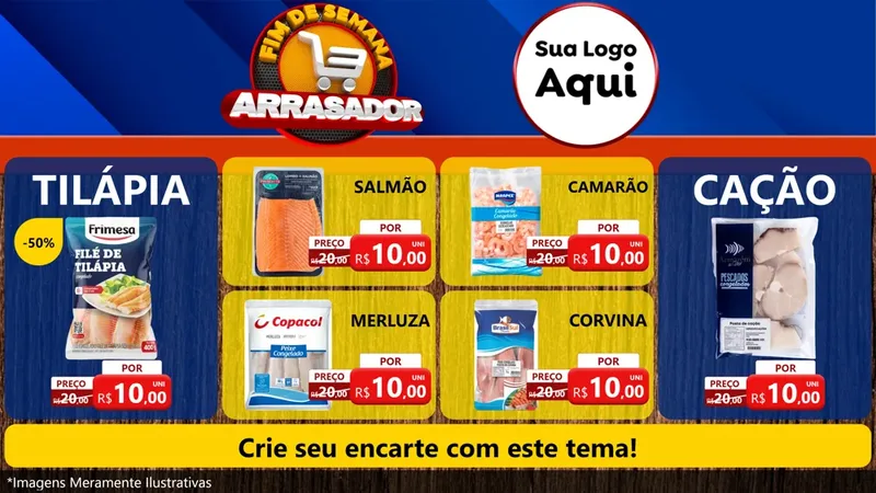 Modelo de TV para TV Horizontal com o tema Fim De Semana Arrasador para Peixaria