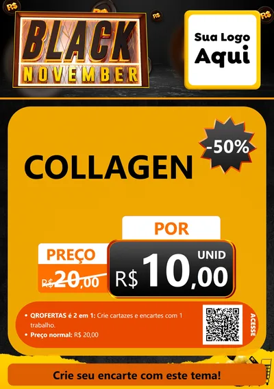 Modelo de Cartaz para Cartaz A4 Vertical com o tema Black November para Suplementos alimentares