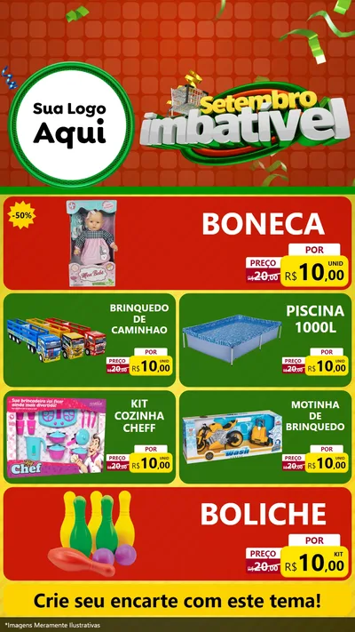 Modelo de TV para TV Vertical com o tema Setembro Imbatível para Brinquedos