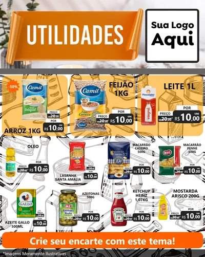 Modelo de Rede Social para Feed Instagram com o tema Utilidades para Supermercado