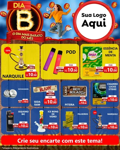 Modelo de Rede Social para Feed Instagram com o tema Dia B - O Dia Mais Barato Do Mês para Tabacaria