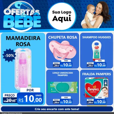 Modelo de Rede Social para Feed Facebook com o tema Ofertas do Bebê para Bebês