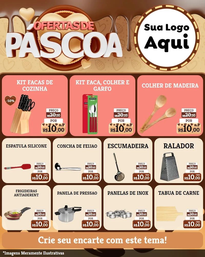 Modelo de Rede Social para Feed Instagram com o tema Ofertas de Páscoa para Utilidades Domésticas