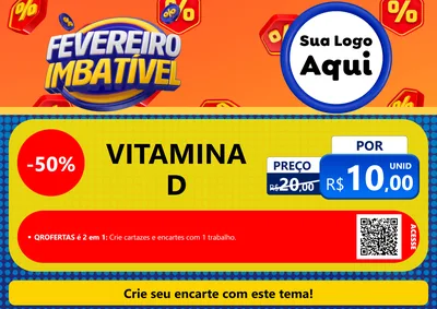 Modelo de Cartaz para Cartaz A4 Horizontal com o tema Fevereiro Imbatível para Farmácia