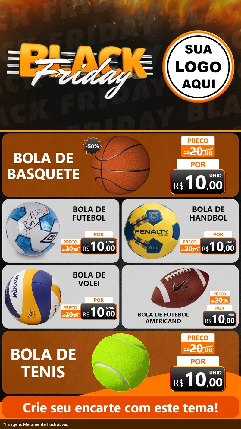 Modelo de TV para TV Vertical com o tema Black Friday para Artigos Esportivos