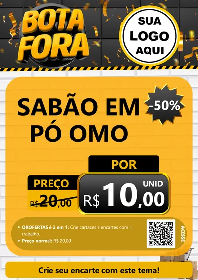 Modelo de Cartaz para Cartaz A4 Vertical com o tema Bota Fora para Produtos de Limpeza