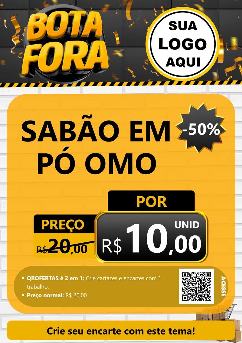Modelo de Cartaz para Cartaz A4 Vertical com o tema Bota Fora para Produtos de Limpeza