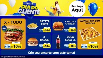 Modelo de TV para TV Horizontal com o tema Especial Dia do Cliente para Hamburgueria