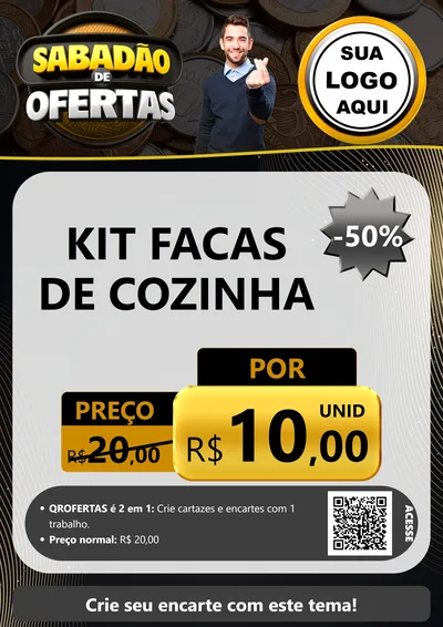 Modelo de Cartaz para Cartaz A4 Vertical com o tema Sabadão de Ofertas para Utilidades Domésticas