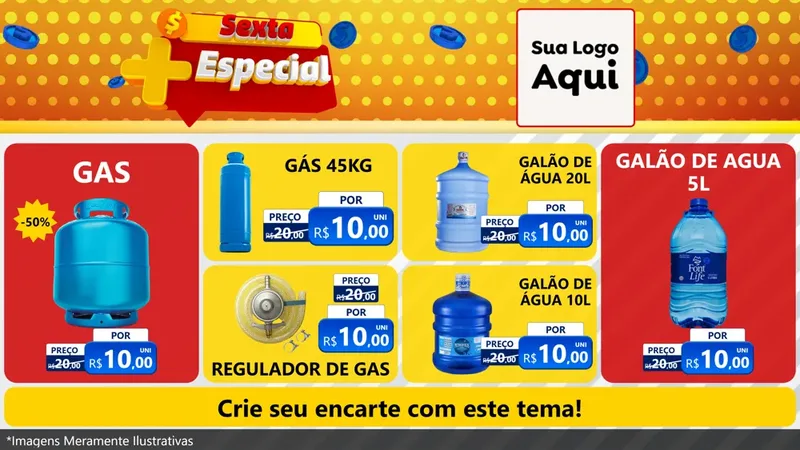 Modelo de TV para TV Horizontal com o tema Sexta Mais Especial para Água e gás