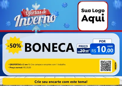 Modelo de Cartaz para Cartaz A4 Horizontal com o tema Ofertas de Inverno para Brinquedos