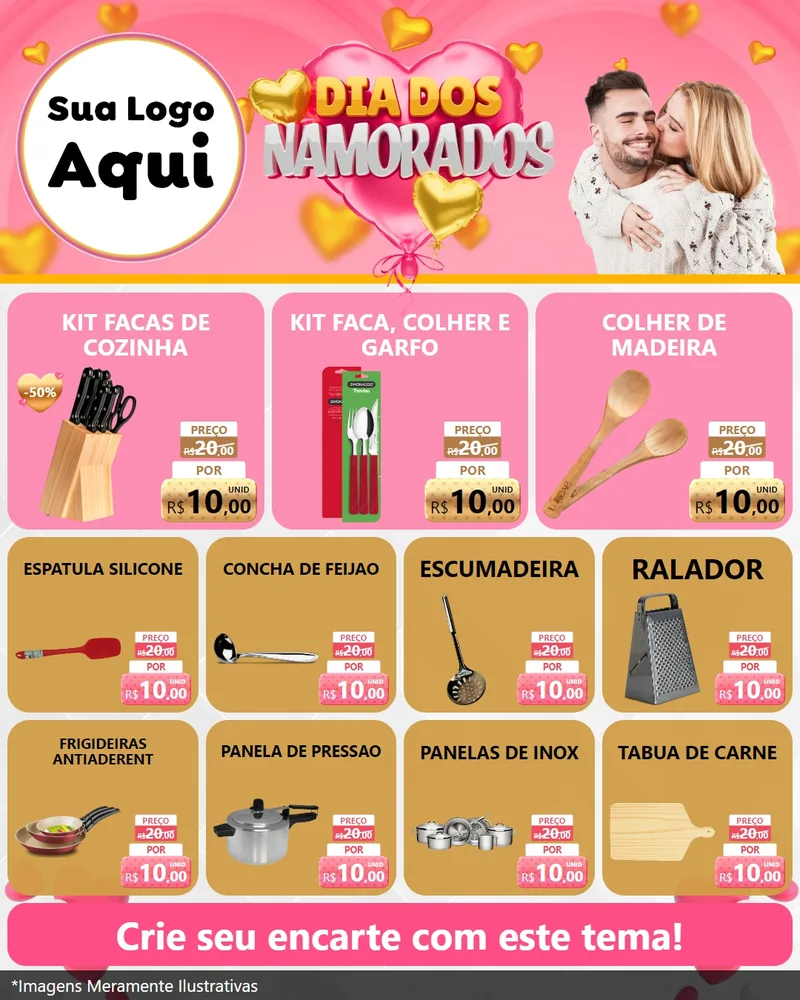 Modelo de Rede Social para Feed Instagram com o tema Dia dos Namorados para Utilidades Domésticas