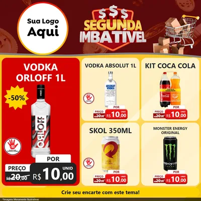 Modelo de Rede Social para Feed Facebook com o tema Segunda Imbatível para Distribuidora de bebidas
