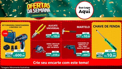 Modelo de TV para TV Horizontal com o tema Ofertas da Semana Farroupilha para Maquinas e Ferramentas