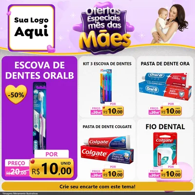 Modelo de Rede Social para Feed Facebook com o tema Ofertas Especiais - Mês das Mães para Higiene Pessoal