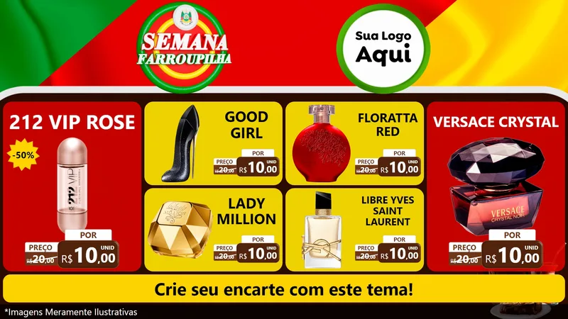 Modelo de TV para TV Horizontal com o tema Semana Farroupilha para Perfumes