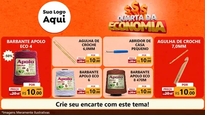 Modelo de TV para TV Horizontal com o tema Quarta da Economia para Armarinho e Aviamentos
