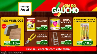 Modelo de TV para TV Horizontal com o tema Dia do Gaúcho para Material para Construção