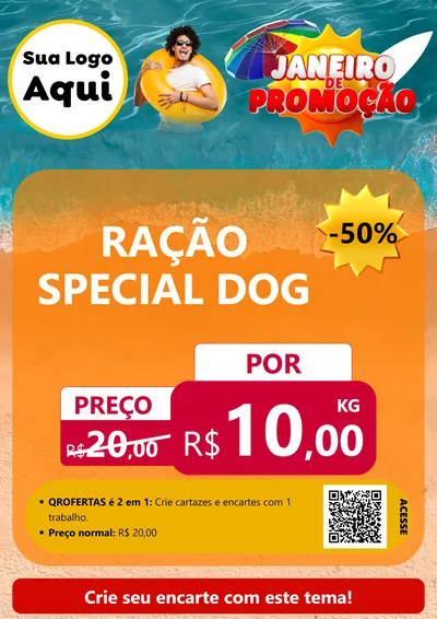 Modelo de Cartaz para Cartaz A4 Vertical com o tema Janeiro de Promoção para Pet Shop