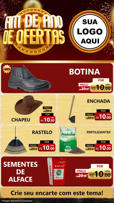Modelo de TV para TV Vertical com o tema Fim de Ano de Ofertas para Agropecuária