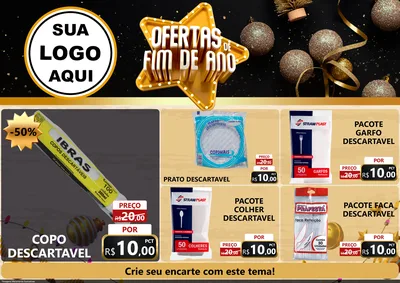 Modelo de Encarte para Encarte A4 Horizontal com o tema Ofertas de Fim de Ano para Embalagens