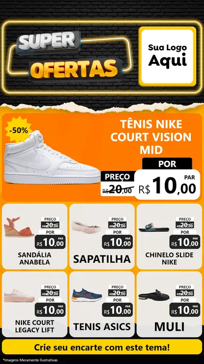 Modelo de Rede Social para Stories com o tema Super Ofertas para Calçados