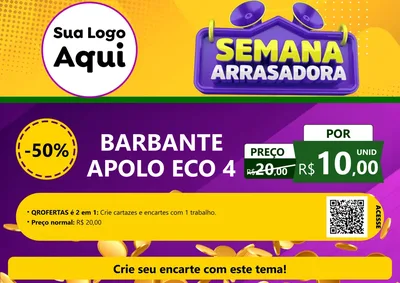 Modelo de Cartaz para Cartaz A4 Horizontal com o tema Semana Arrasadora para Armarinho e Aviamentos
