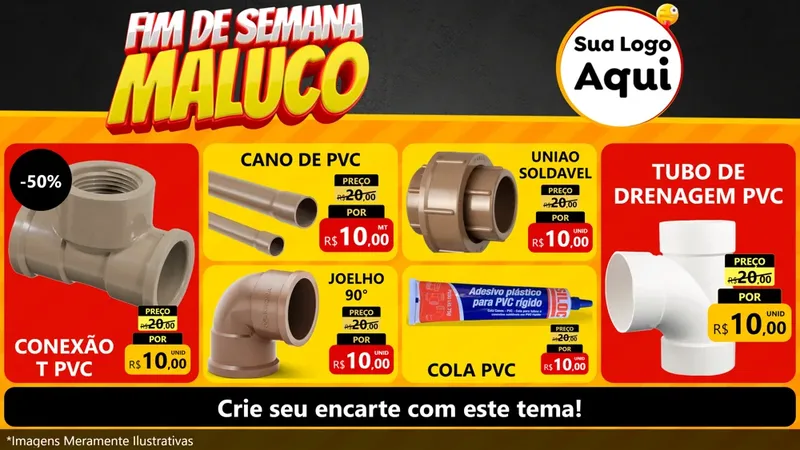 Modelo de TV para TV Horizontal com o tema Final de Semana Maluco para Tubos e conexões