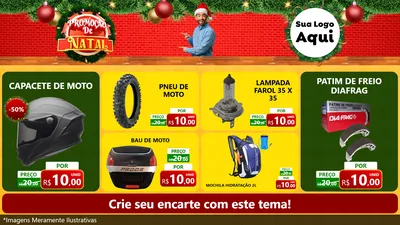 Modelo de TV para TV Horizontal com o tema Promoção de Natal para Moto peças