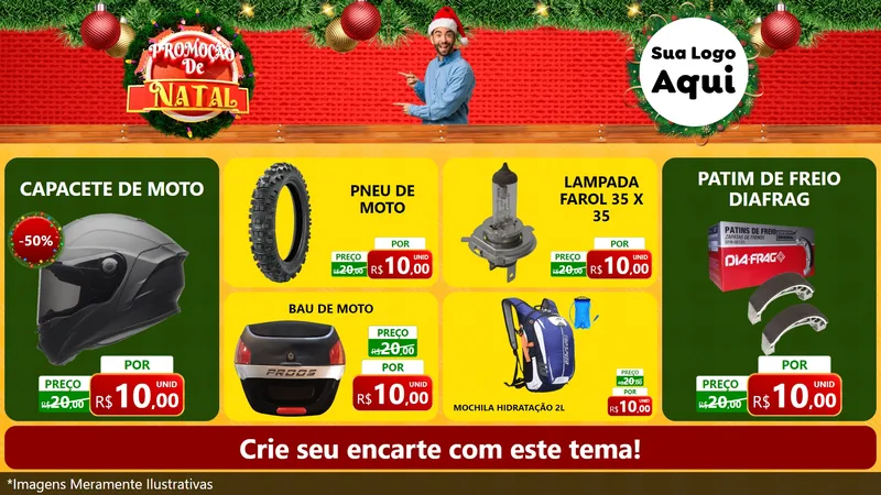 Modelo de TV para TV Horizontal com o tema Promoção de Natal para Moto peças