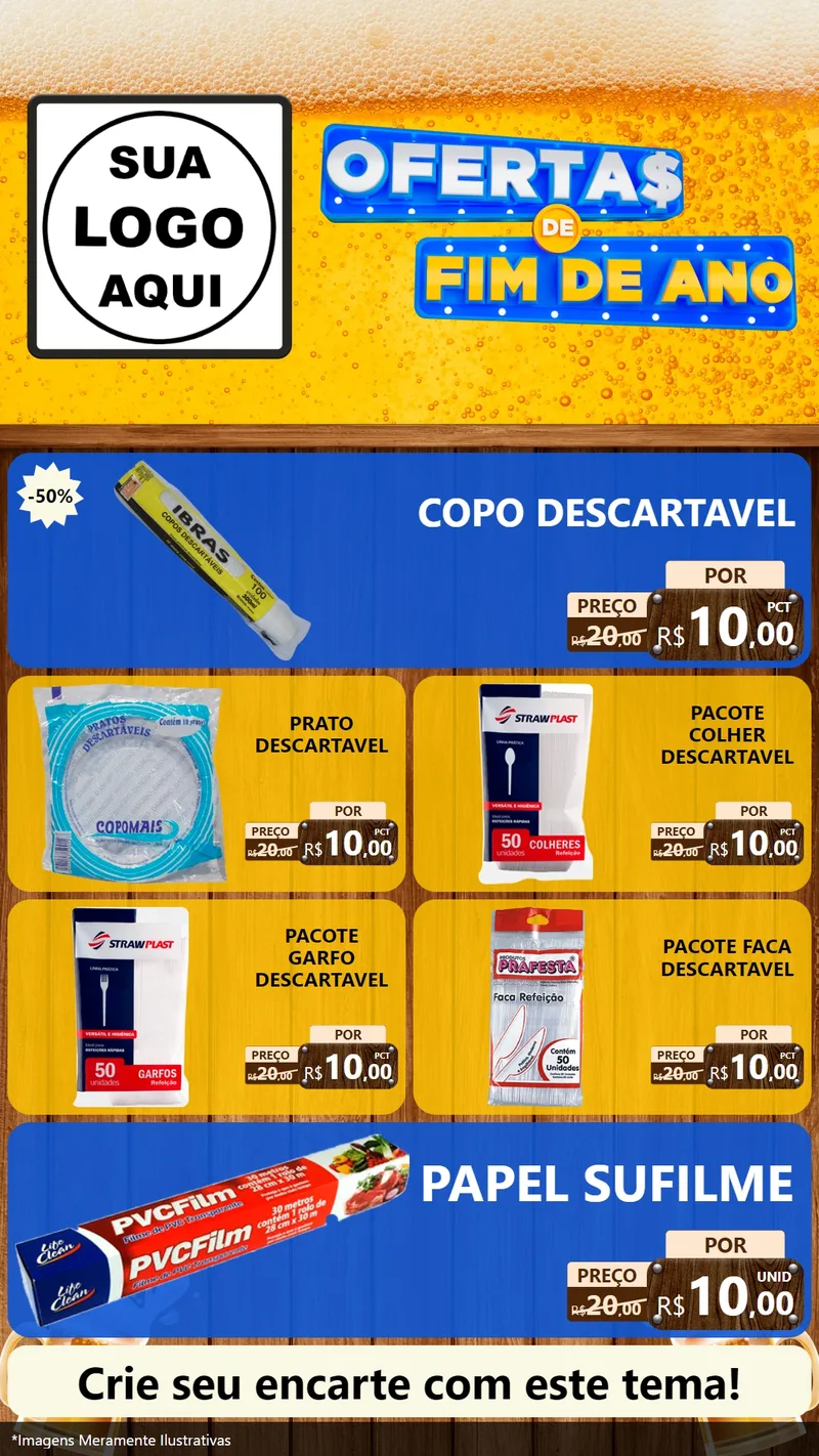 Modelo de TV para TV Vertical com o tema Ofertas de Fim de Ano para Embalagens