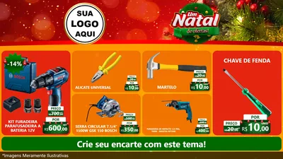 Modelo de TV para TV Horizontal com o tema Um Natal de Ofertas para Maquinas e Ferramentas