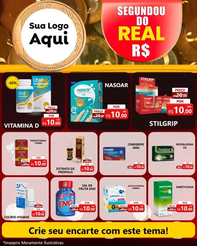 Modelo de Rede Social para Feed Instagram com o tema Segundou do Real para Farmácia