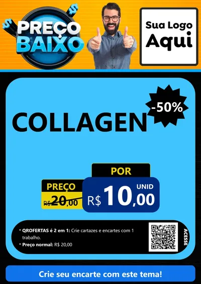 Modelo de Cartaz para Cartaz A4 Vertical com o tema Preço Baixo para Suplementos alimentares