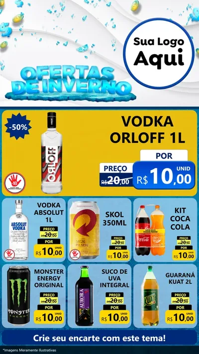 Modelo de Rede Social para Stories com o tema Ofertas de Inverno para Distribuidora de bebidas