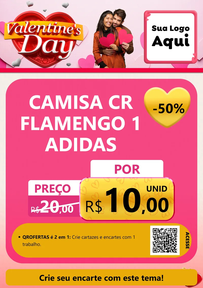 Modelo de Cartaz para Cartaz A4 Vertical com o tema Valentine's Day para Roupas e acessórios