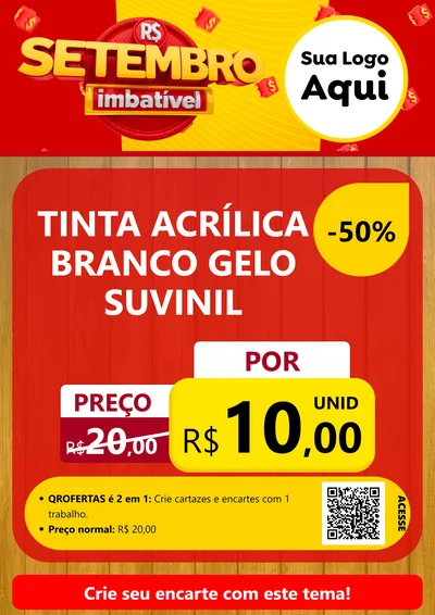 Modelo de Cartaz para Cartaz A4 Vertical com o tema Setembro Imbatível para Tintas e Ferramentas