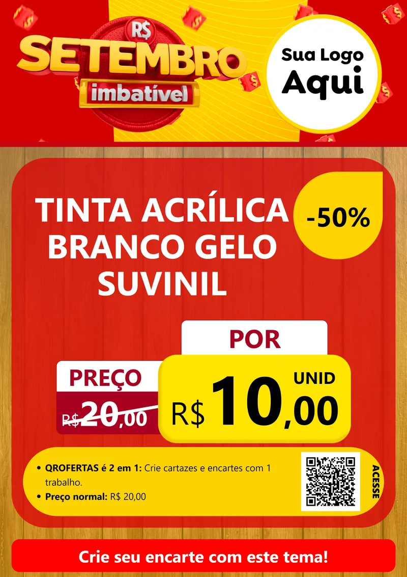 Modelo de Cartaz para Cartaz A4 Vertical com o tema Setembro Imbatível para Tintas e Ferramentas