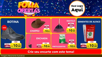 Modelo de TV para TV Horizontal com o tema Folia de Ofertas para Agropecuária