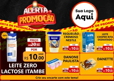 Modelo de Encarte para Encarte A4 Horizontal com o tema Alerta de Promoção para Frios e Laticínios