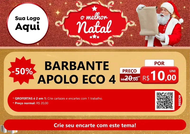 Modelo de Cartaz para Cartaz A4 Horizontal com o tema O Melhor Natal para Armarinho e Aviamentos