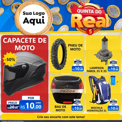 Modelo de Rede Social para Feed Facebook com o tema Quinta do Real para Moto peças