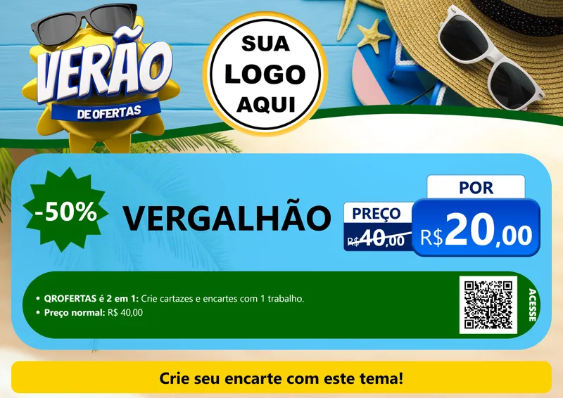 Modelo de Cartaz para Cartaz A4 Horizontal com o tema Verão de Ofertas para Ferragens