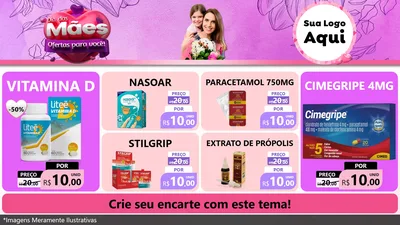 Modelo de TV para TV Horizontal com o tema Dia das Mães Ofertas para Você! para Farmácia
